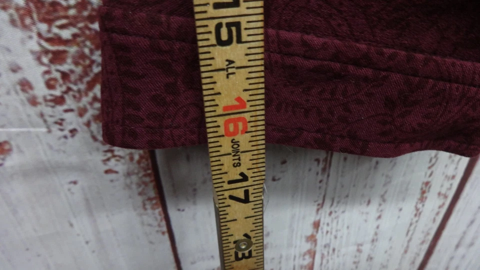 NORTON MCNAUGTON VIEW 女式勃艮第葡萄酒绒面革衬衫小号 16P 码 — 第 3/4 张图片