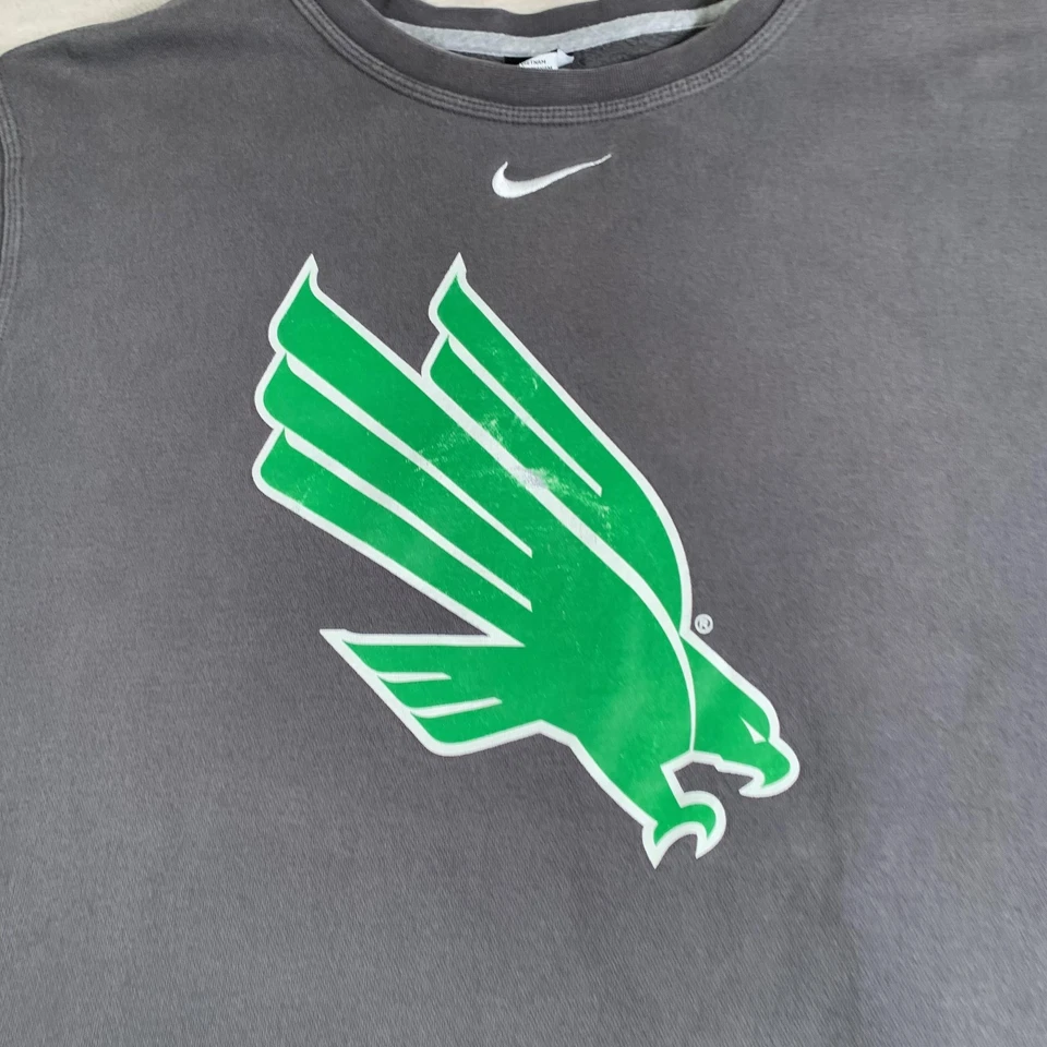 Moletom North Texas verde médio masculino 2XL cinza NCAA futebol Nike pulôver - Imagem 2 de 4