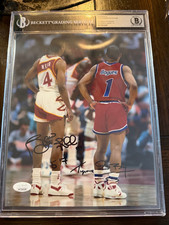 Muggsy Bogues Spud Webb signed inscribed 8x10 photo NBA BECKETT GRADE 10 ENCASE