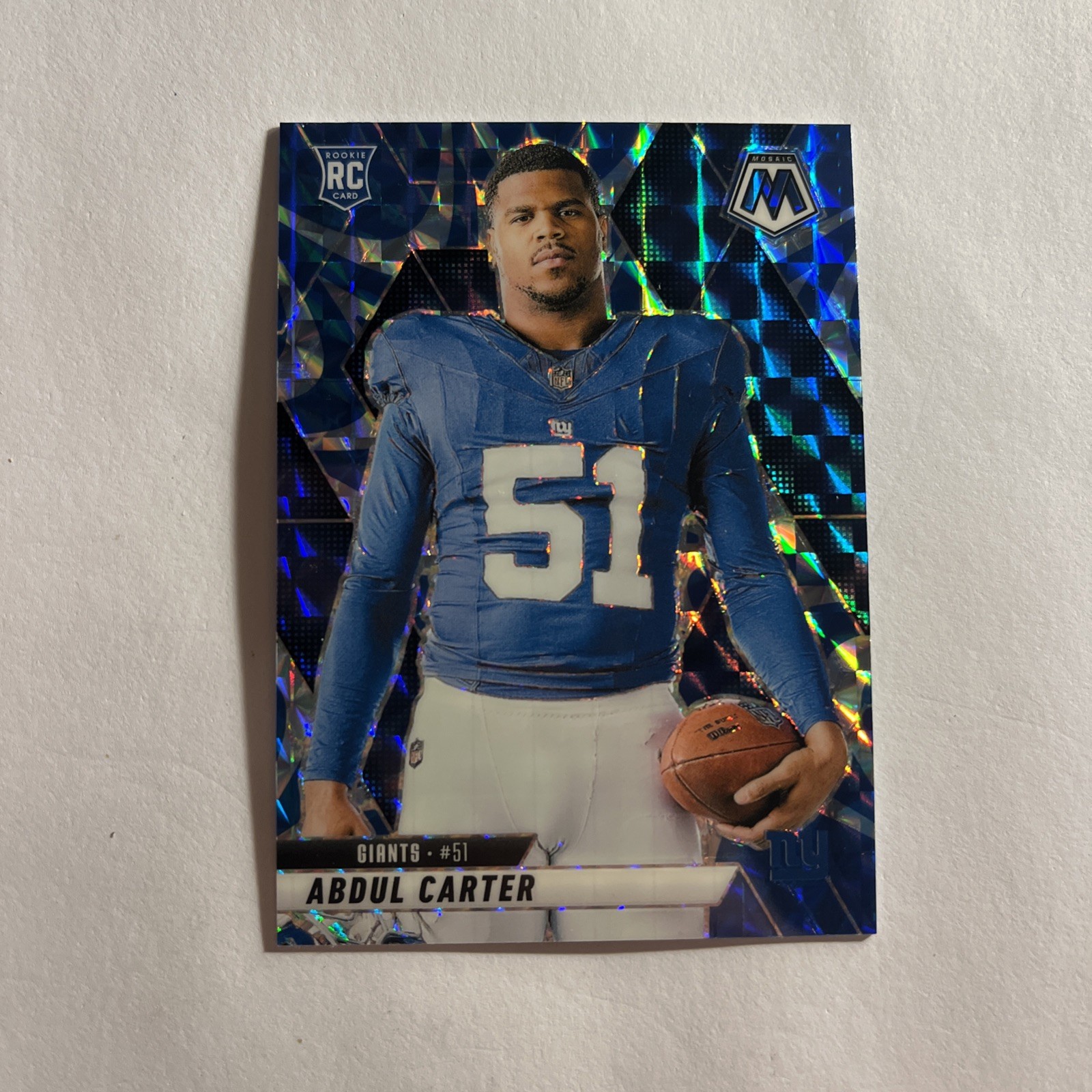 Abdul Carter (RC) - 2025 Mosaic Reactive Blue - Rookie Variation #282 NY Giants