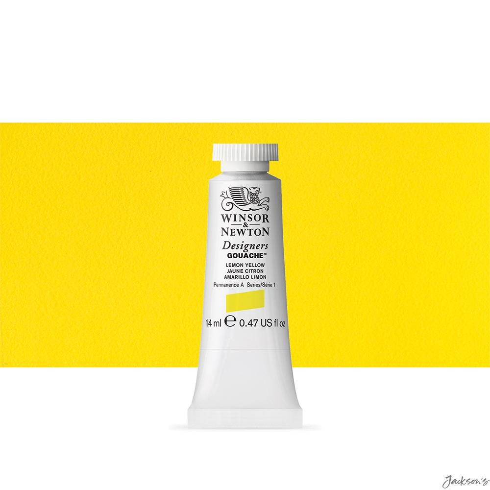 Winsor & Newton Designer Gouache Paint Tube 14ml Lemon Yellow For Artists