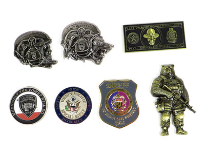 Lot of 7 Law Enforcement Challenge Coins CHP, OHP, RRP Union Pacific Railroad