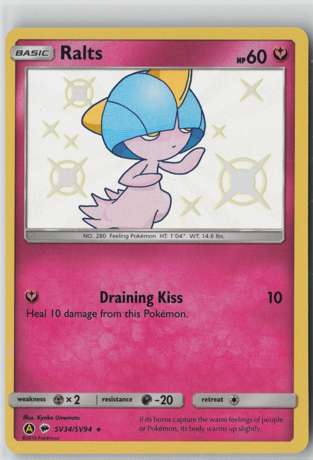 Ralts Shiny Holo Rare Hidden Fates: Shiny Vault SV34/SV94 NM
