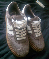 Steve Madden Dodge Low Top Lace-Up Leather Sneakers Gray/White