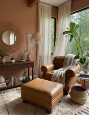 Drexel Heritage Leather Club Chair – Recolored, Minor Repair, Vintage Wear