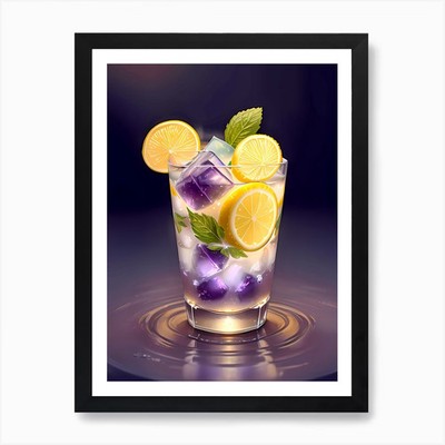 Iced Lemonade Kunstdruck gerahmt Wandbild Poster Leinwanddruck Bild