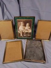 Vintage Gold Bronze Picture Frames Assorted Sizes, Lot of 5 MCM Belk Leggats