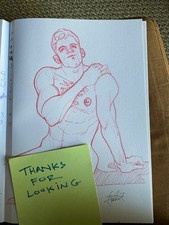 S261 Muscle hunk figure drawing illustration Billy thrash beefcake gay int