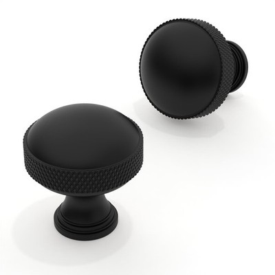 10 Pack Matte Black Knurled Cabinet Knobs Single Hole Cabinet Pulls Round Kit...