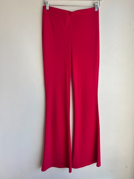 Zara Womens Hot Pink Fuchsia High Rise Flared Pants Trousers Size M