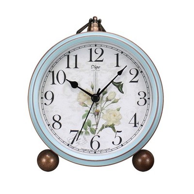 5.2in Desk Clock Retro Silent Analog Clock Nonticking  Battery Operated With Qu