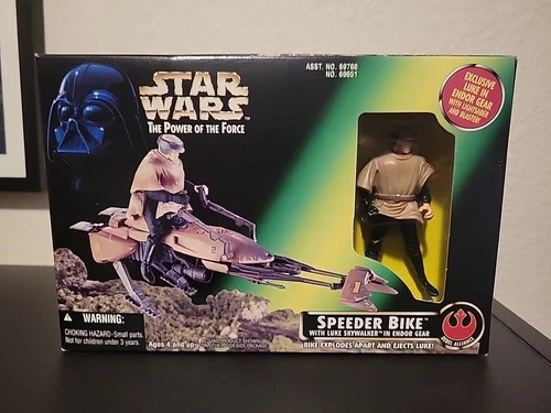 Star Wars Power of the Force - Speeder Bike with Luke Skywalker in Endor Gear