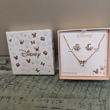 Disney Minnie Earrings With Necklace