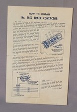 Original Lionel Instruction Sheet - How to install No 145C Track Contactor