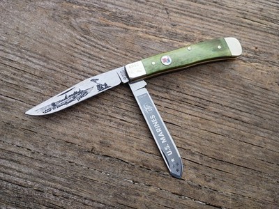 United Boker Solingen Germany U.S. Marines Trapper Pocket Knife