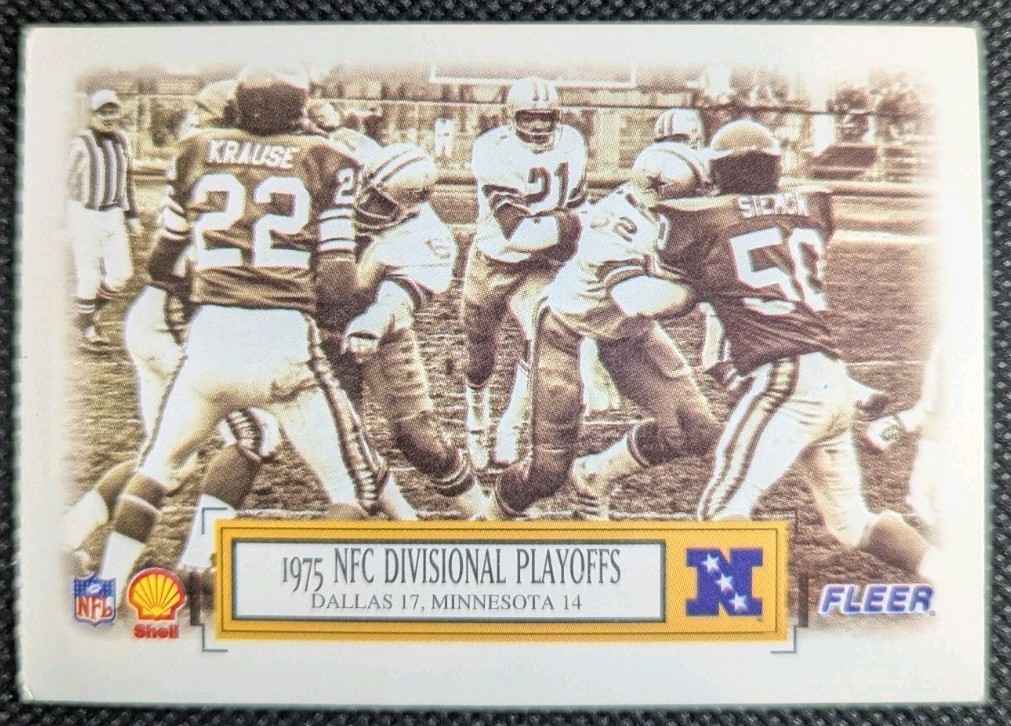 1995 Fleer Shell Dallas vs Minnesota 1975 NFC Divisional Playoffs