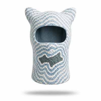 SKYLRK Blue/White Crochet Balaclava - Official Coachella Merch