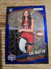 2025 Panini Prizm WNBA #149 Kiki Iriafen Blue Velocity Prizm Variation Mystics 