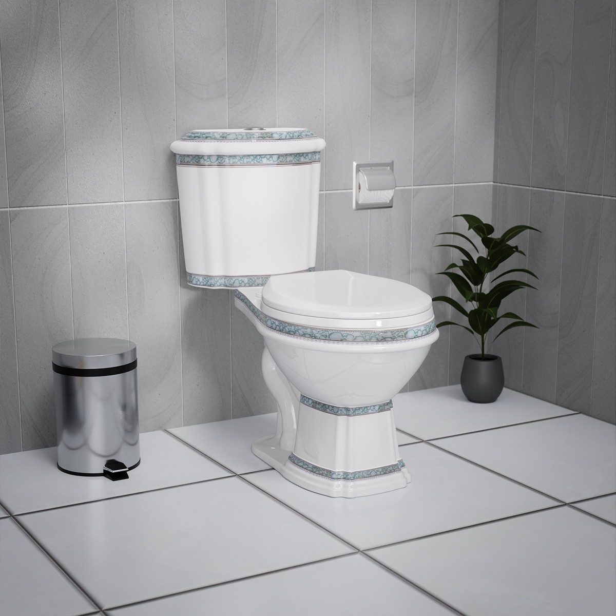 India Reserve Elongated 2-Piece Toilet Dual Flush Green & Go