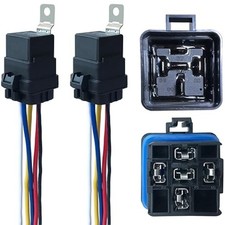 2 Pack 40/30 AMP 12V DC Waterproof Relay Kit with Heavy-Duty Pigtail, 2 Pack