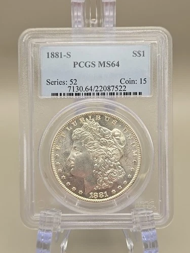 1881-S Morgan Silver Dollar $1 - PCGS MS 64