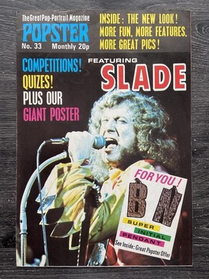 Vintage POPSTER MAGAZINE #33 - SLADE - MEGA FOLDOUT POSTER