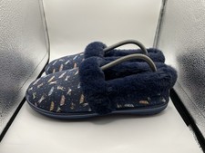Skechers Bobs Too Cozy Shoes Womens Sz 9 Blue Faux Fur Lined Slippers Dogs