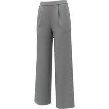 Halara Womens Gray Wide Leg Pleated High Waisted Trouser Pants Size L Regular