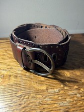 Fossil Brown Leather Wide Belt Size S BT3896200 2 1/2 Inches Wide