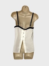 River Island Sleeveless White Top With Button Down Back Size 10