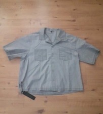 Men's XL Short Sleeve Dress Shirt Button Down Casual Two Pockets Light Gray New 
