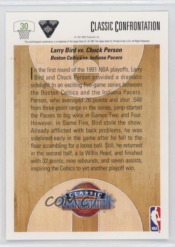 1991-92 Górny pokład Klasyczna konfrontacja Larry Bird Chuck Osoba #30 HOF - Zdjęcie 2 z 6