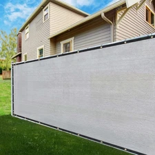 5' x 50' Grey Fence Privacy Screen Windscreen Shade Fabric Cloth HDPE, 90% Vi...