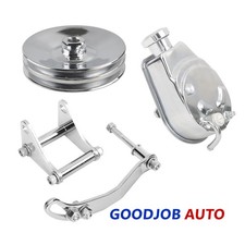 For Chevy Sbc Saginaw Power Steering Pump Bracket Kit 2 Groove Keyway Pulley