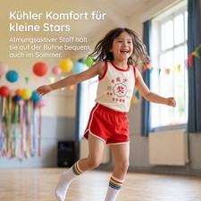 Kinder 80er Jahre Outfit &ndash; Performance Set mit Shorts