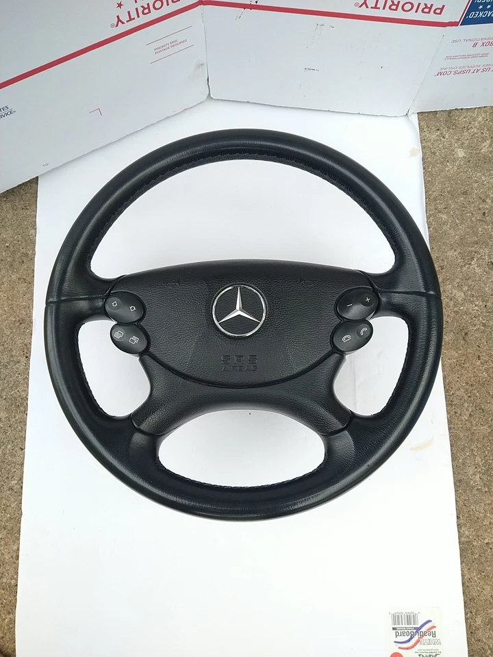 Volante AMG Mercedes cuero negro W211 W463 R230 W219 W209 OEM E55 E63 Foto 3 de 4