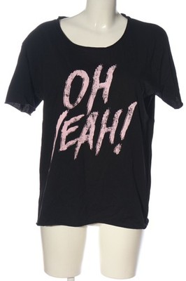 OH YEAH! Print-Shirt Damen Shirt Gr. DE 40 schwarz-creme Casual-Look