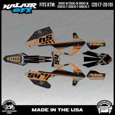 Graphics Kit for KTM 150-300XC-W, 250-500EXC-F (2017-2019) Split-TAN