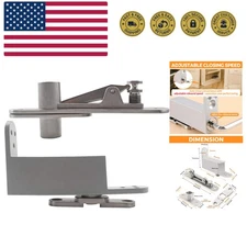 Adjustable Heavy-Duty Pivot Hinges - 360-Degree Self-Closing Mechanism for Doors