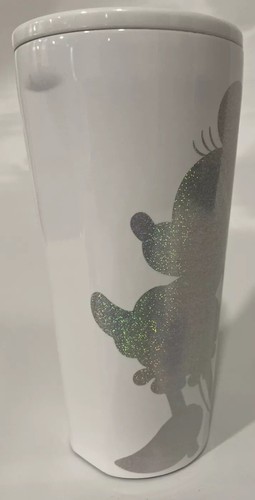 GLITTERY MINNIE MOUSE STAINLESS STEEL CORKCICLE 16OZ TUMBLER WHITE - Picture 7 of 10