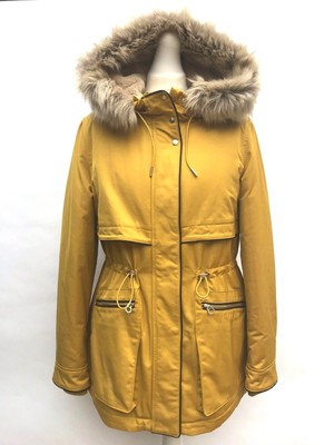 mustard hooded coatigan