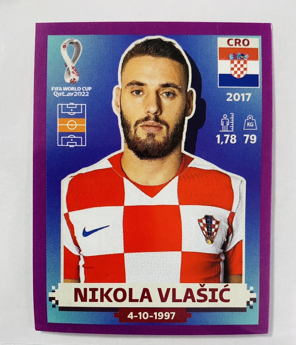 2022 Panini FIFA World Cup Sticker NIKOLA VLASIC PURPLE Border
