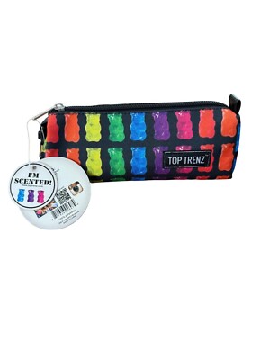 Top Trenz Scented Black Pencil Bag with Multicolored Gummie Bears - 8'' - NEW