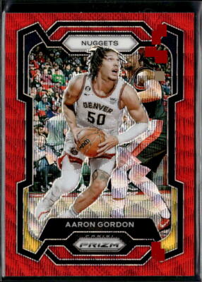 2023-24 Panini Prizm #12 Aaron Gordon Prizms Ruby Wave Denver Nuggets