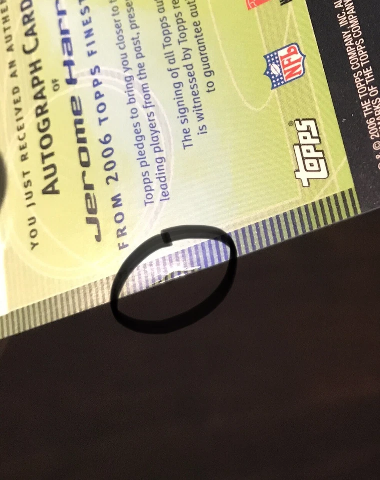 2006 Topps Finest Autographs Refractor Jerome Harrison FA-JH Cleveland Browns - Image 3 of 3