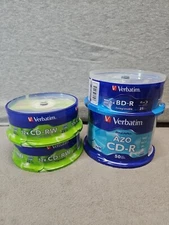 Large Lot Of Verbatim Blank CD-RW BD-R CD-R Sealed New (A10)