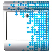 Briefkasten Blaue Quadrate Technik Pixel Retro Computer Spiele 8 bit Design