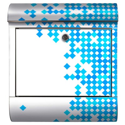 Briefkasten Blaue Quadrate Technik Pixel Retro Computer Spiele 8 bit Design