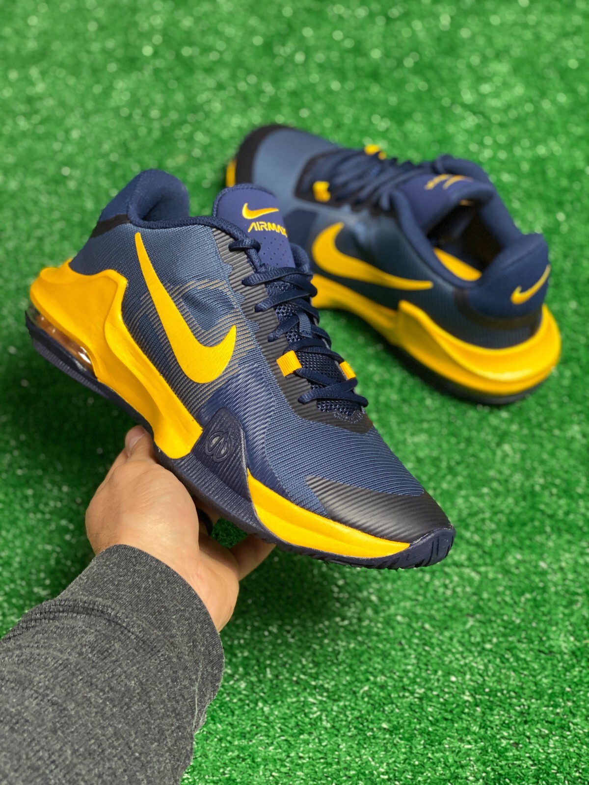 Nike Air Max Impact 4 Low Mens Basketball Shoes Blue Gold DM1124401