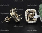 0.50 ct 14k White Gold Natural Diamond Semi Mount Earring Setting fits 8.5x6.5mm — photo 3